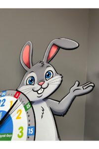 Sevimli Zeki Tavşan Montessori Çocuk Odası Eğitici Ahşap Duvar Saati - Sessiz Mekanizma, Eğitici Sevimli Zeki Tavşan Montessori Çocuk Odası Eğitici Ahşap Duvar Saati - Sessiz Mekanizma, Eğitici.