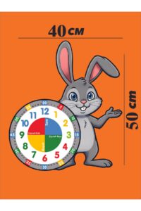 Sevimli Zeki Tavşan Montessori Çocuk Odası Eğitici Ahşap Duvar Saati - Sessiz Mekanizma, Eğitici Sevimli Zeki Tavşan Montessori Çocuk Odası Eğitici Ahşap Duvar Saati - Sessiz Mekanizma, Eğitici.