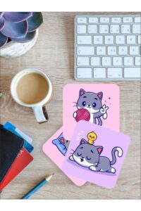 Şirin Kedi Temalı Bardak Altlığı Ahşap Baskılı Altlık 6'lı Set (9 X9CM) Şirin Kedi Temalı Bardak Altlığı Ahşap Baskılı Altlık 6'lı Set (9 X9CM).
