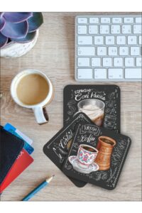 Vintage Kahve Fincanı Bardak Altlığı Ahşap Baskılı Altlık 6'lı Set (9 X9CM) Vintage Kahve Fincanı Bardak Altlığı Ahşap Baskılı Altlık 6'lı Set (9 X9CM).