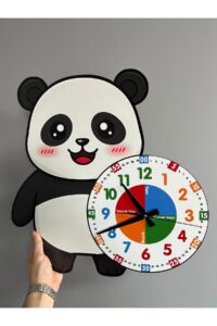 Sevimli Panda Po Montessori Çocuk Odası Eğitici Ahşap Duvar Saati - Sessiz Mekanizma, Şık Tasarım Sevimli Panda Po Montessori Çocuk Odası Eğitici Ahşap Duvar Saati - Sessiz Mekanizma, Şık Tasarım.