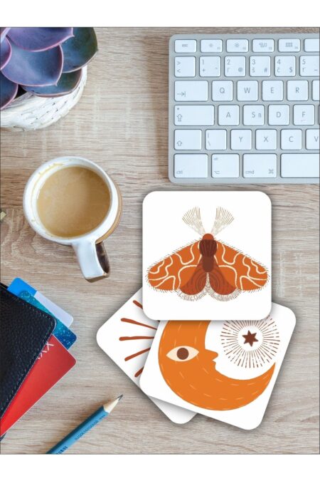 Bohem Çam Ağacı Temalı Ahşap Bardak Altlığı Ahşap Baskılı Altlık 6'lı Set (9 X9CM) Bohem Çam Ağacı Temalı Ahşap Bardak Altlığı Ahşap Baskılı Altlık 6'lı Set (9 X9CM).