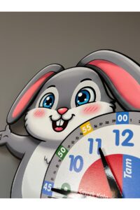 Sevimli Bunny Tavşan Montessori Çocuk Odası Eğitici Ahşap Duvar Saati - Sessiz Mekanizma, Şık Sevimli Bunny Tavşan Montessori Çocuk Odası Eğitici Ahşap Duvar Saati - Sessiz Mekanizma, Şık.