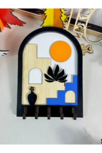 Dekoratif Soyut Merdiven Tasarım 3D Katmanlı Ahşap Duvar Anahtarlık Dekoratif Soyut Merdiven Tasarım 3D Katmanlı Ahşap Duvar Anahtarlık.