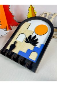 Dekoratif Soyut Merdiven Tasarım 3D Katmanlı Ahşap Duvar Anahtarlık Dekoratif Soyut Merdiven Tasarım 3D Katmanlı Ahşap Duvar Anahtarlık.