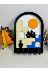 Dekoratif Soyut Merdiven Tasarım 3D Katmanlı Ahşap Duvar Anahtarlık Dekoratif Soyut Merdiven Tasarım 3D Katmanlı Ahşap Duvar Anahtarlık.