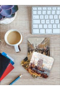 Tren Gemi Cami Temalı Ahşap Bardak Altlığı Ahşap Baskılı Altlık 6'lı Set (9 X9CM) Tren Gemi Cami Temalı Ahşap Bardak Altlığı Ahşap Baskılı Altlık 6'lı Set (9 X9CM).