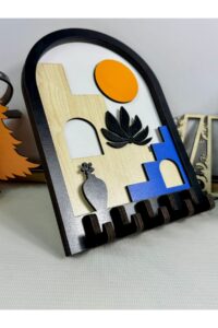 Dekoratif Soyut Merdiven Tasarım 3D Katmanlı Ahşap Duvar Anahtarlık Dekoratif Soyut Merdiven Tasarım 3D Katmanlı Ahşap Duvar Anahtarlık.