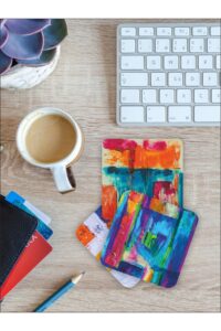 Renkli Sulu Boyama Temalı Ahşap Bardak Altlığı Ahşap Baskılı Altlık 6'lı Set (9 X9CM) Renkli Sulu Boyama Temalı Ahşap Bardak Altlığı Ahşap Baskılı Altlık 6'lı Set (9 X9CM).