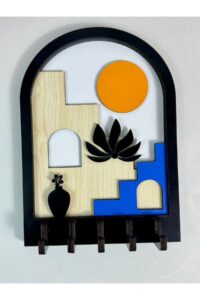 Dekoratif Soyut Merdiven Tasarım 3D Katmanlı Ahşap Duvar Anahtarlık Dekoratif Soyut Merdiven Tasarım 3D Katmanlı Ahşap Duvar Anahtarlık.