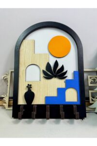 Dekoratif Soyut Merdiven Tasarım 3D Katmanlı Ahşap Duvar Anahtarlık Dekoratif Soyut Merdiven Tasarım 3D Katmanlı Ahşap Duvar Anahtarlık.