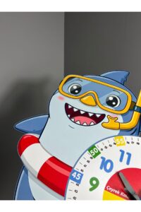 Sevimli Dalgıç Köpek Balığı Montessori Çocuk Odası Eğitici Ahşap Duvar Saati - Sessiz Mekanizma Sevimli Dalgıç Köpek Balığı Montessori Çocuk Odası Eğitici Ahşap Duvar Saati - Sessiz Mekanizma.