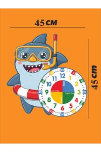 Sevimli Dalgıç Köpek Balığı Montessori Çocuk Odası Eğitici Ahşap Duvar Saati - Sessiz Mekanizma Sevimli Dalgıç Köpek Balığı Montessori Çocuk Odası Eğitici Ahşap Duvar Saati - Sessiz Mekanizma.