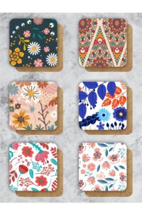 Çiçek Desenli Bardak Altlığı Ahşap Baskılı Altlık 6'lı Set (9 X9CM) Çiçek Desenli Bardak Altlığı Ahşap Baskılı Altlık 6'lı Set (9 X9CM).