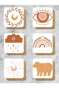 Bohem Göz Bulut Temalı Ahşap Bardak Altlığı Ahşap Baskılı Altlık 6'lı Set (9 X9CM) Bohem Göz Bulut Temalı Ahşap Bardak Altlığı Ahşap Baskılı Altlık 6'lı Set (9 X9CM).