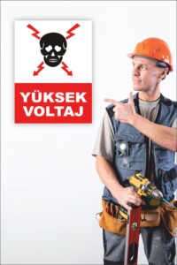 Iş Güvenliği Uyarı Levhası Yüksek Voltaj Iş Güvenliği Uyarı Levhası Yüksek Voltaj.
