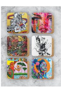 Sanat Kadın Temalı Ahşap Bardak Altlığı Ahşap Baskılı Altlık 6'lı Set (9 X9CM) Sanat Kadın Temalı Ahşap Bardak Altlığı Ahşap Baskılı Altlık 6'lı Set (9 X9CM).