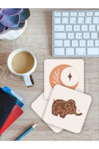 Bohem Fil Temalı Ahşap Bardak Altlığı Ahşap Baskılı Altlık 6'lı Set (9 X9CM) Bohem Fil Temalı Ahşap Bardak Altlığı Ahşap Baskılı Altlık 6'lı Set (9 X9CM).