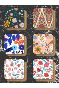 Çiçek Desenli Bardak Altlığı Ahşap Baskılı Altlık 6'lı Set (9 X9CM) Çiçek Desenli Bardak Altlığı Ahşap Baskılı Altlık 6'lı Set (9 X9CM).
