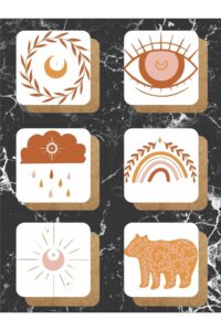 Bohem Göz Bulut Temalı Ahşap Bardak Altlığı Ahşap Baskılı Altlık 6'lı Set (9 X9CM) Bohem Göz Bulut Temalı Ahşap Bardak Altlığı Ahşap Baskılı Altlık 6'lı Set (9 X9CM).