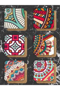 Çeşitli Desenler Bardak Altlığı Ahşap Baskılı Altlık 6'lı Set (9 X9CM) Çeşitli Desenler Bardak Altlığı Ahşap Baskılı Altlık 6'lı Set (9 X9CM).