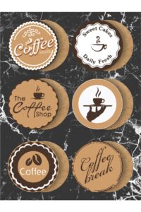 Retro Kahve/coffee Temalı Bardak Altlığı Ahşap Baskılı Altlık 6'lı Set (9 X9CM) Retro Kahve/coffee Temalı Bardak Altlığı Ahşap Baskılı Altlık 6'lı Set (9 X9CM).