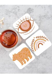 Bohem Göz Bulut Temalı Ahşap Bardak Altlığı Ahşap Baskılı Altlık 6'lı Set (9 X9CM) Bohem Göz Bulut Temalı Ahşap Bardak Altlığı Ahşap Baskılı Altlık 6'lı Set (9 X9CM).