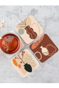 Bohem Çiçek Vazo Temalı Ahşap Bardak Altlığı Ahşap Baskılı Altlık 6'lı Set (9 X9CM) Bohem Çiçek Vazo Temalı Ahşap Bardak Altlığı Ahşap Baskılı Altlık 6'lı Set (9 X9CM).