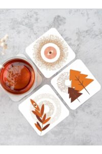 Bohem Çam Ağacı Temalı Ahşap Bardak Altlığı Ahşap Baskılı Altlık 6'lı Set (9 X9CM) Bohem Çam Ağacı Temalı Ahşap Bardak Altlığı Ahşap Baskılı Altlık 6'lı Set (9 X9CM).