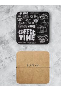 Siyah Kahve/coffee Temalı Bardak Altlığı Ahşap Baskılı Altlık 6'lı Set (9 X9CM) Siyah Kahve/coffee Temalı Bardak Altlığı Ahşap Baskılı Altlık 6'lı Set (9 X9CM).