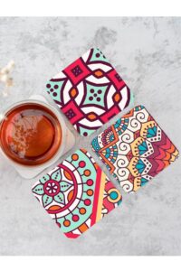 Çeşitli Desenler Bardak Altlığı Ahşap Baskılı Altlık 6'lı Set (9 X9CM) Çeşitli Desenler Bardak Altlığı Ahşap Baskılı Altlık 6'lı Set (9 X9CM).