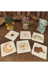 Bohem Fil Temalı Ahşap Bardak Altlığı Ahşap Baskılı Altlık 6'lı Set (9 X9CM) Bohem Fil Temalı Ahşap Bardak Altlığı Ahşap Baskılı Altlık 6'lı Set (9 X9CM).