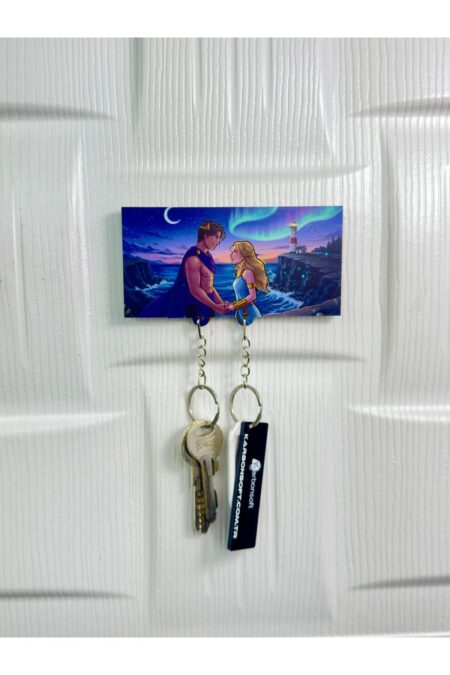 Ay Işığında Masalsı Çift El Yapımı Ahşap Temalı Romantik Anahtarlık Ay Işığında Masalsı Çift El Yapımı Ahşap Temalı Romantik Anahtarlık.