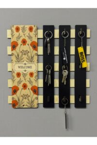 Ahşap Çiçek Desenli "Welcome " Yazılı Kapı Girişi Anahtarlık Askılığı Anahtarlık Tutucu 9 Kanca Ahşap Çiçek Desenli "Welcome " Yazılı Kapı Girişi Anahtarlık Askılığı Anahtarlık Tutucu 9 Kanca.