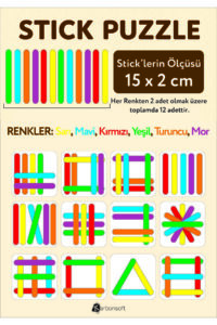 Stick Puzzle Eğitici Ahşap Çubuk Seti – 12 Parça Renkli Şekil Oyunu Stick Puzzle Eğitici Ahşap Çubuk Seti – 12 Parça Renkli Şekil Oyunu.