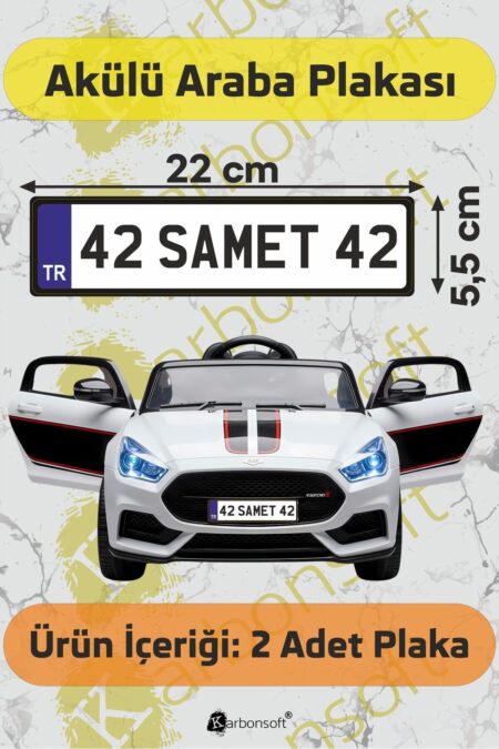 Akülü Araba Plakası | Kişiye Özel Akülü Araba Plakası | Akülü Araba Özel Plaka | Aksesuar (2 Adet) Akülü Araba Plakası | Kişiye Özel Akülü Araba Plakası | Akülü Araba Özel Plaka | Aksesuar (2 Adet).
